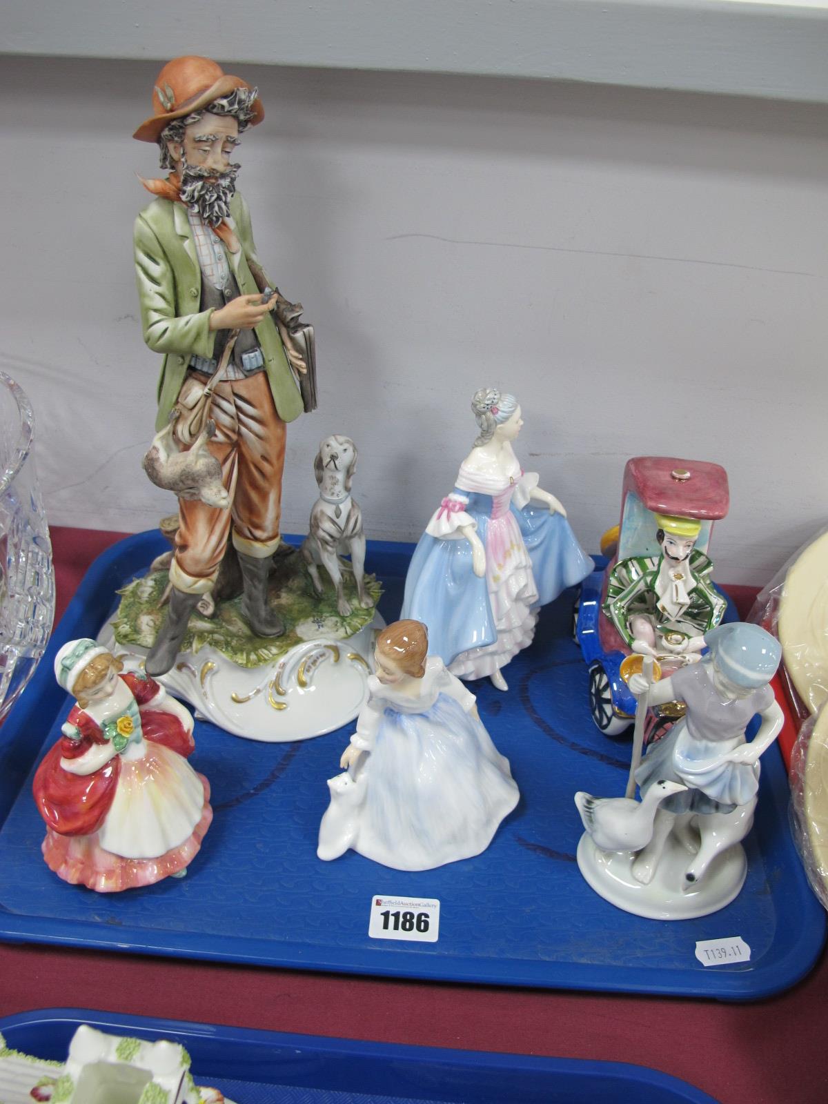 Royal Doulton Figurines 'Andrea' HN3058, Valerie HN2107, Southern Belle and a Capo di Monte style