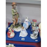 Royal Doulton Figurines 'Andrea' HN3058, Valerie HN2107, Southern Belle and a Capo di Monte style