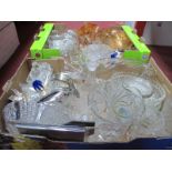 Cut and Pressed Glassware, Carnival glass, etc:- Two Boxes