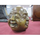 Oriental. Bronzed Paperweight, as a four face Buddah, 11cm high.