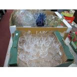 Cut Glass Bowls, stemware, dishes etc:- Two Boxes