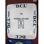 D.C.L. Yeast Advertising Rectangular Pottery Dish, featuring sack and British Produce to centre, D.