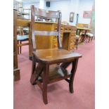 XIX Century Style Metamorphic Chair, with rail back folding seat.