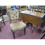 A XIX Century Mahogany Drop Leaf Table, with single drawer, octagonal pedestal and shaped