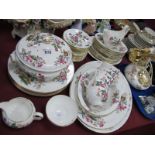 Wedgwood Floral Dinner and Tea Service - comprising two oval meat plates, six dinner plates, eight