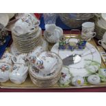 Four Royal Copenhagen Porcelain Easter Eggs, Royal Worcester cake plate and slice, Continental tea