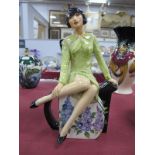 A Peggy Davies 'Clarice Cliff Teatime' Figurine, artists original colourway 1/1 by Victoria