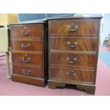 Mahogany Filing Cabinet, top with a red leather scriver, two drawers, on bracket feet; Mahogany