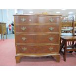 Serpentine Fronted Chest of Four Drawers, on bracket feet, 78cm wide.