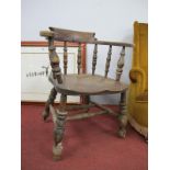 XIX Century Ash and Elm Captains Chair (leg damage).