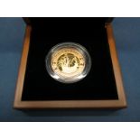 The Royal Mint 2011 UK Mary Rose Two Pound Gold Proof Coin, certified No.0201, cased.