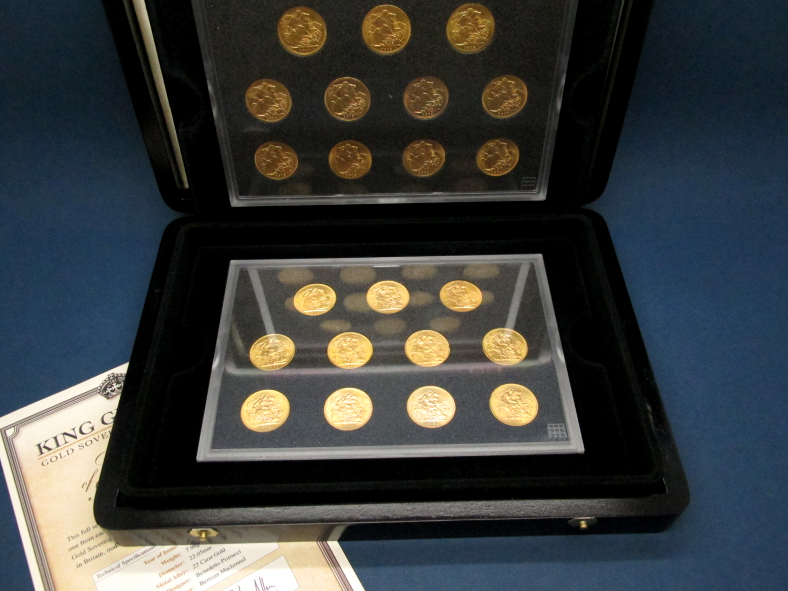 King George V Gold Sovereign Collection, a full set of King George V Gold Sovereigns, comprising