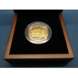 The Royal Mint 2009 UK Robert Burns Two Pound Gold Proof Coin, certified No.0776, cased.