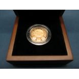 The Royal Mint 2010 UK Belfast One Pound Gold Proof Coin, certified No.0468, cased.