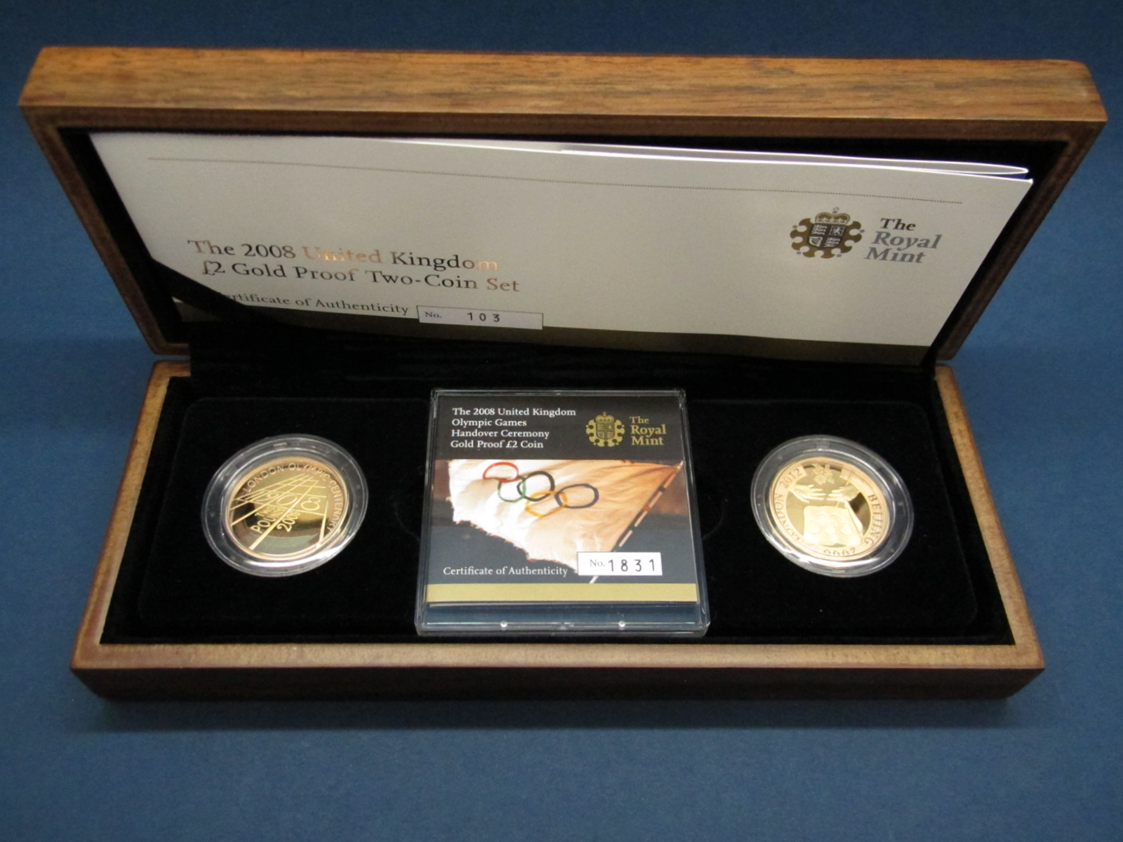 The Royal Mint 2008 United Kingdom Two Pounds Gold Two-Coin Set, Olympic Games Handover Ceremony,