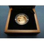 The Royal Mint 2009 UK Gold Proof Sovereign, certified No.117, cased.