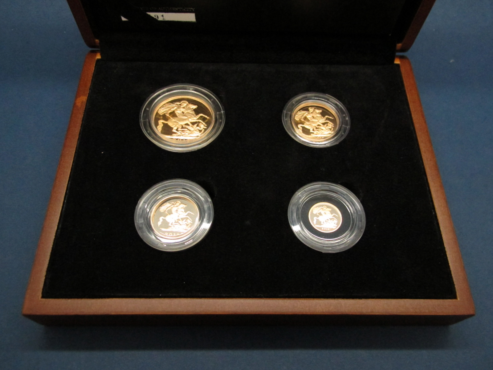 The Royal Mint 2013 Sovereign Collection Four Coin Set, comprising of Double Sovereign, Sovereign,