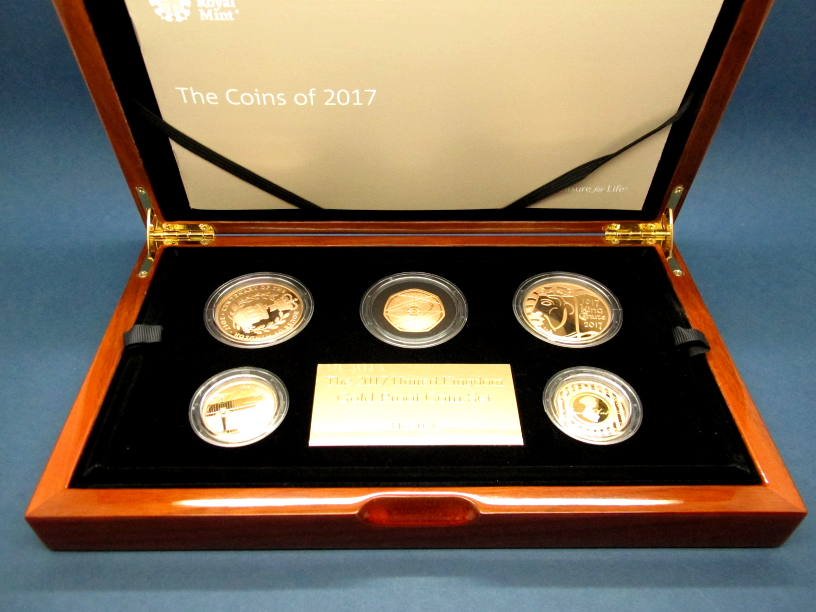 The Royal Mint 2017 United Kingdom Gold Proof Coin Set, comprising of five pounds King Canute,