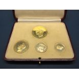 A George VI 1937 Gold Proof Four Coin Specimen Set, comprising of five pounds, two pounds,