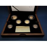 The Royal Mint 2014 Gold Proof United Kingdom Coin Set, comprising of five pounds Anniversary of