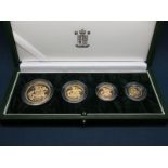 The Royal Mint 2005 United Kingdom Gold Proof Four Coin Sovereign Collection, comprising of five