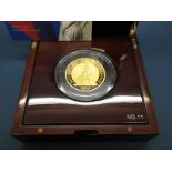 The Royal Mint 2014 Britannia 5oz Gold Proof Coin, certified No.11 of 50, in original presentation