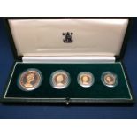 The Royal Mint 1980 United Kingdom Gold Proof Four Coin Set, comprising of five pounds, two