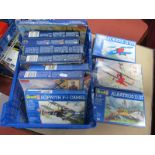 Eleven 1:72nd Scale Plastic Model Military Aircraft Kits, by Revell, Toko, Roden, mostly with a