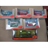 Six "OO" Scale Model Buses by EFE, all boxed, all different.