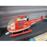 A Large 1970's Plastic Battery Operated Helicopter 'Rescue', by Rico of Spain.