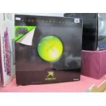 An Original Microsoft X-Box Video Game System Console, non original control pad, literature,