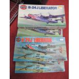Four 1:72nd Scale Plastic Model Kits by Airfix, all B-24J Liberator's. Loose parts noted off sprues,