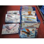 Ten 1:72nd Scale Plastic Model Military Aircraft Kits, by Roden, all with a WWI theme including