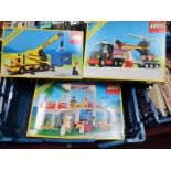 Three Lego 'Legoland' Sets, comprising of #6376 Restaurant Breezeway Cafe, #6357 Stunt Copter and