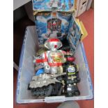 A Quantity of Modern Plastic and Tinplate Toys, to include New Bright Toby Robot, a circa mid 1980's