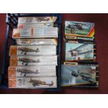 Eleven 1:72nd Scale Plastic Model Military Aircraft Kits, by Matchbox including Norseman,