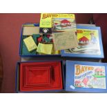 Two Plimpton Mid XX Century Bayko Sets, red/green sets No. O and two X, with instructions, playworn,