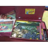 An Immediate Post War Meccano Set No 7, red, green, unchecked, playworn in poor box.