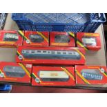 Eight Hornby "OO" Gauge Rolling Stock Items, to include #R.923 Inter City buffet car, #R008 Esso