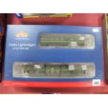 A Bachmann Branch Line "OO" Gauge #32-515 Derby Lightweight Two Car DMU Set, BR green with yellow