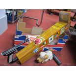 A Quantity of Mid XX Century Toys, including a tin plate shooting game, bricklayer and remote