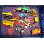 A Quantity of Diecast Vehicles, mainly by Corgi, all farming related including Dodge cattle truck,