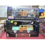 Two 1:18th Diecast Model, a Maisto 1948 Chevrolet Fleetmaster, (Woody) and a 'Road' 1948 Woody, both