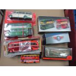 Seven Diecast Model Buses, Commercial Vehicles, by EFE, Atlas, Solido, Corgi, including EFE 1:76th