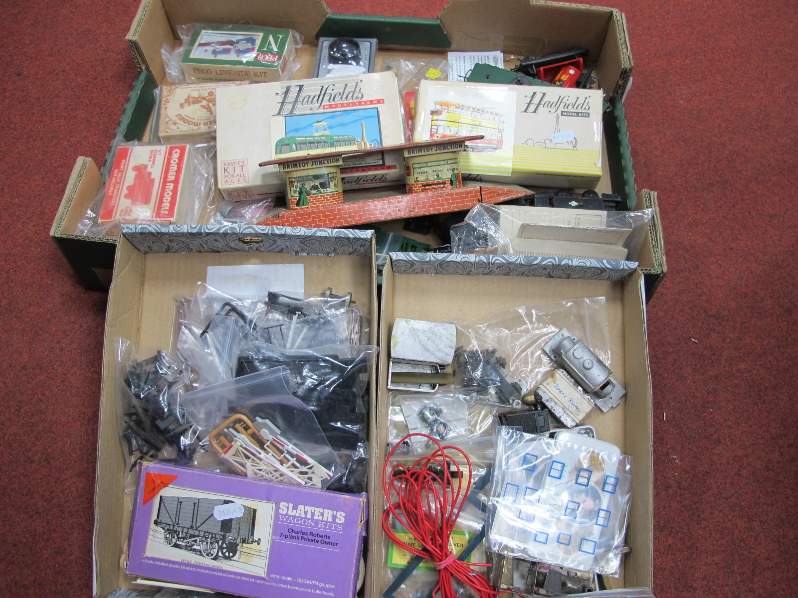 A Quantity "OO" Gauge Model Railway Items, including rolling stock components lineside