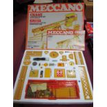 A c1978 Meccano Motorised Crane Set, appears complete, unused, boxed with instructions.