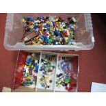 A Quantity of Lego Minifigures, Thematics, include Toy Story, Star Wars, Military, Football.