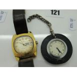 Timex; A Vintage Style Gent's Wristwatch, the rectangular signed dial with line markers, and day/