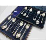 A Decorative Set of Six Hallmarked Silver Teaspoons, in original fitted case complete with