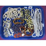 Modern Fresh Water Pearl Bead Necklaces, shell leaf necklace, etc:- One Tray